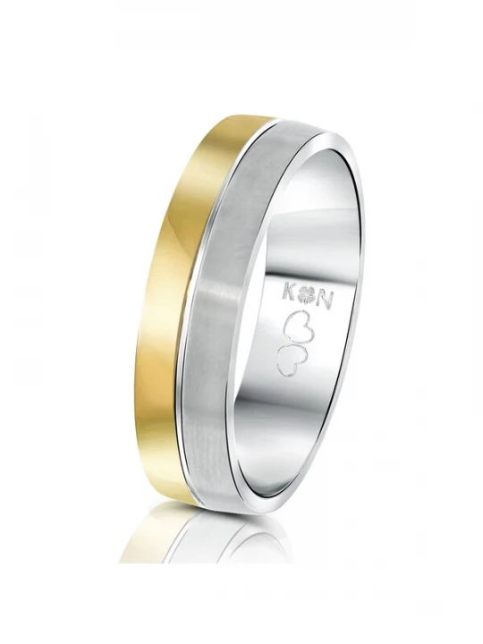 Foto van product Lucardi Ring 'Praag' goud / zilver