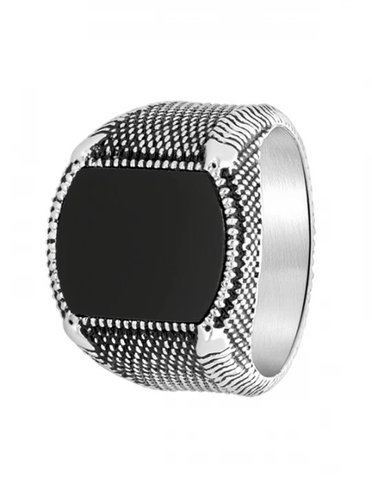 Foto van product Lucardi Ring zwart / zilver
