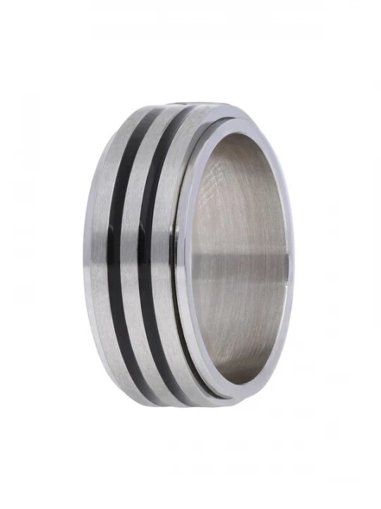 Foto van product Lucardi Ring zwart / zilver