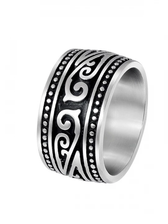 Foto van product Lucardi Ring zwart / zilver