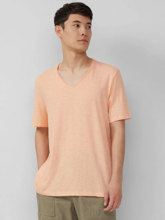 Foto van product Luchtig T-shirt met V-hals en slubstructuur s.Oliver