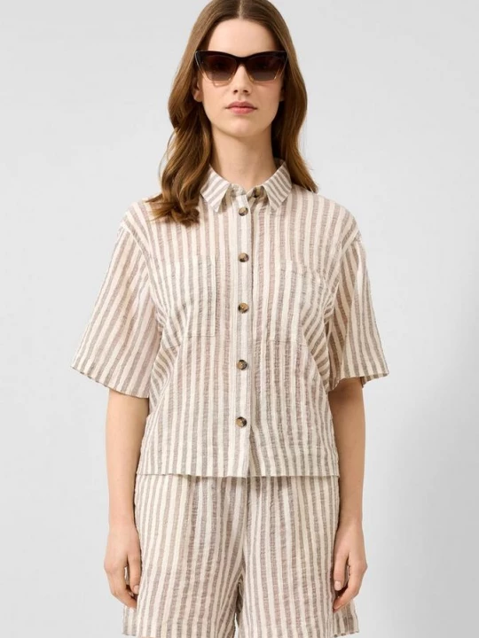 Foto van product Luchtige katoenen gestreepte blouse QS