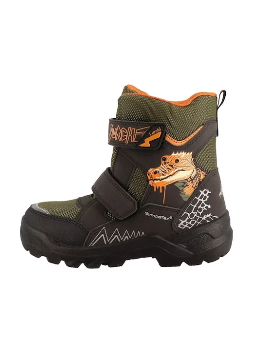 Foto van product LURCHI Snowboots 'Kepa' donkerbeige / kaki / olijfgroen / oranje