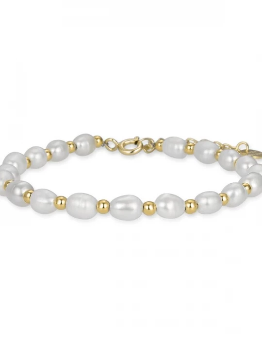 Foto van product Luxenter Armband 'Zul' goud / parelwit
