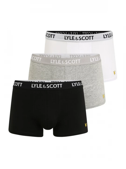 Foto van product Lyle & Scott Boxershorts 'Barclay' grijs gemêleerd / zwart / wit