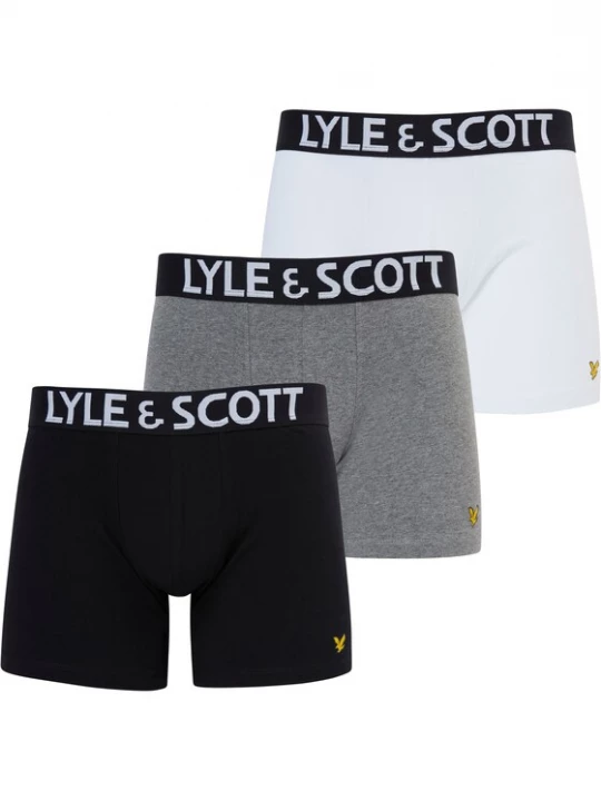 Foto van product Lyle & Scott Boxershorts grijs gemêleerd / zwart / wit