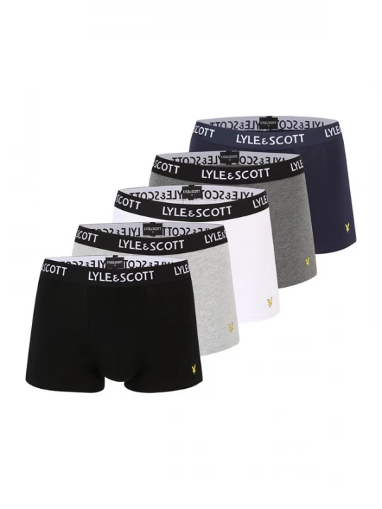 Foto van product Lyle & Scott Boxershorts 'Miller' navy / lichtgrijs / donkergrijs / zwart / wit