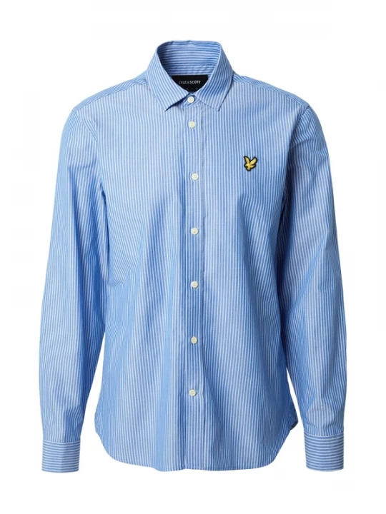 Foto van product Lyle & Scott Overhemd royal blue / koningsblauw / wit