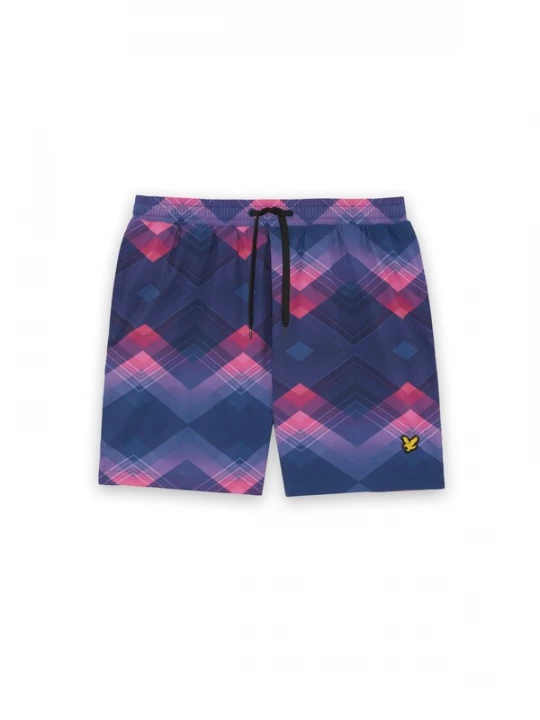 Foto van product Lyle & Scott Zwemshorts donkerblauw / lila / framboos / donkerroze