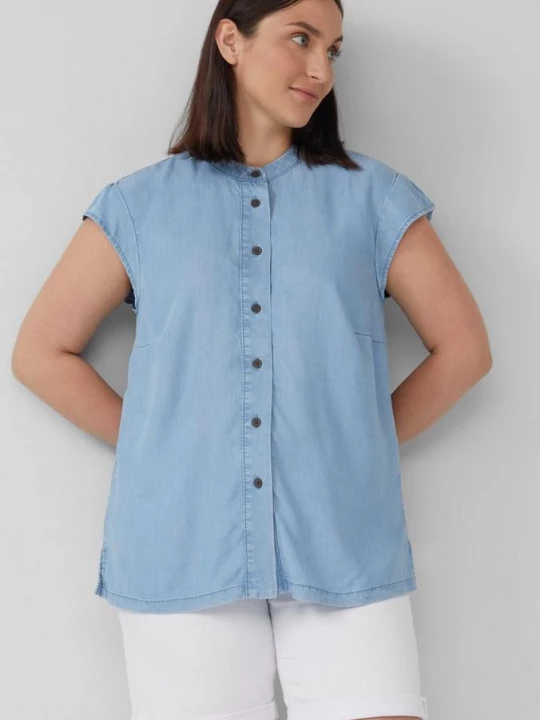 Foto van product Lyocell blouse met kapmouwtjes s.Oliver blauw