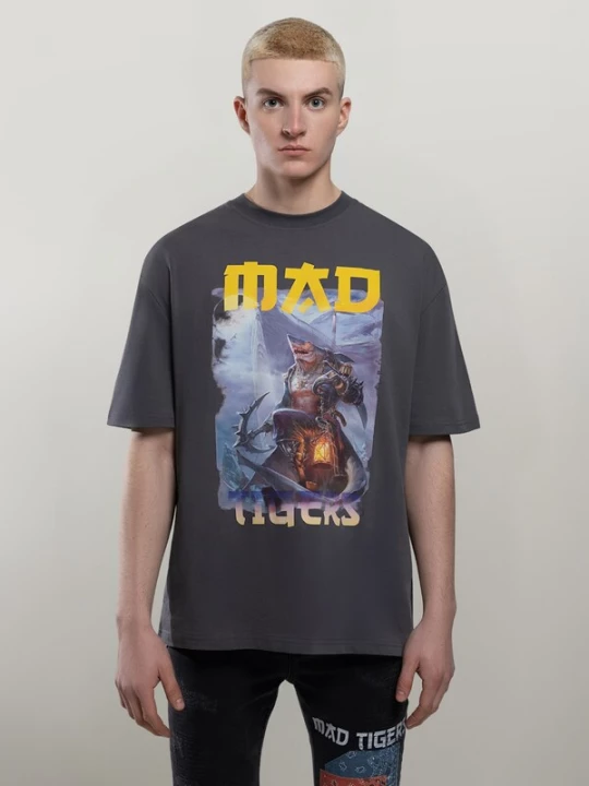 Foto van product MAD TIGERS Shirt 'Dark Oceans' grijs