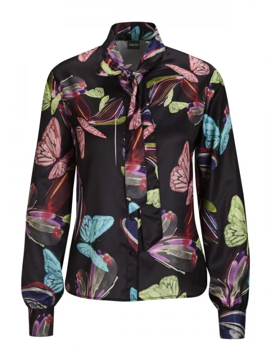 Foto van product MADELEINE Blouse blauw / kiwi / pink / zwart