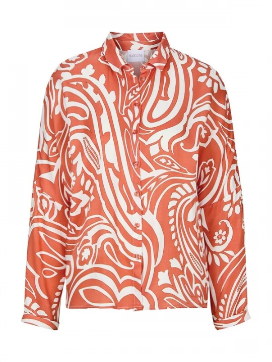 Foto van product MADELEINE Blouse oranje / wit
