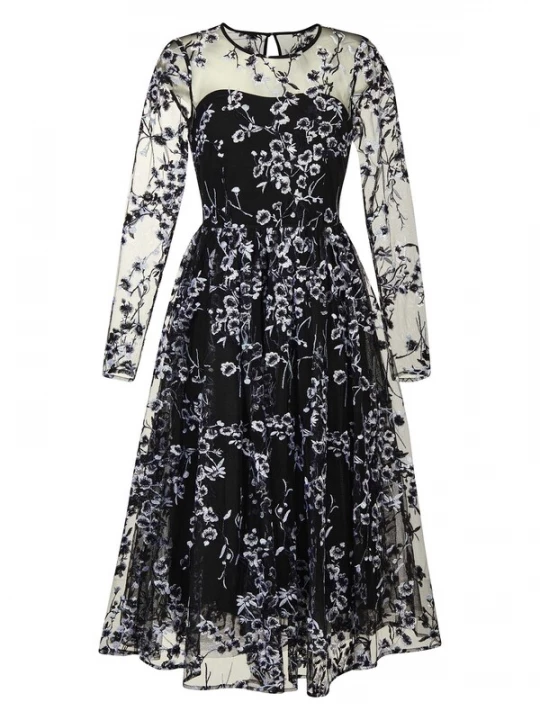Foto van product MADELEINE Cocktailjurk violetblauw / zwart