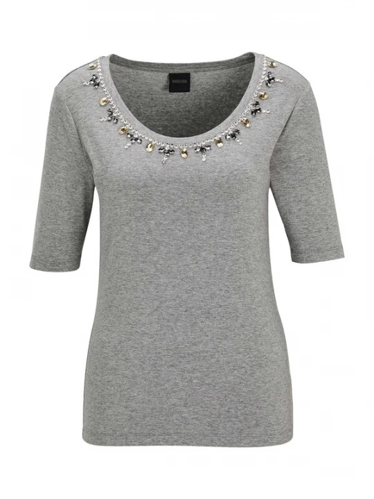 Foto van product MADELEINE Shirt goudgeel / grijs / zwart / transparant