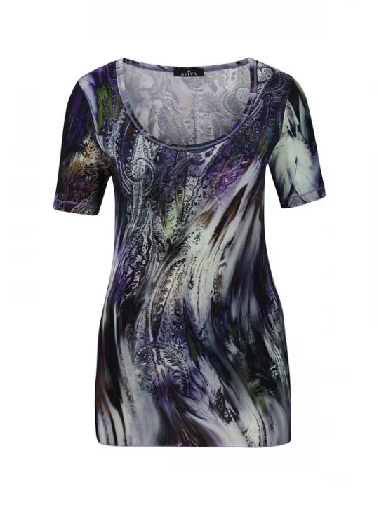 Foto van product MADELEINE Shirt indigo / bruin / zwart