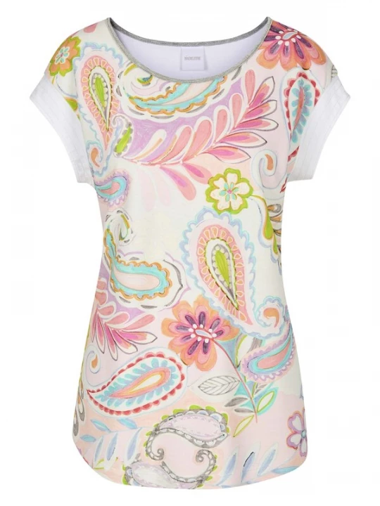 Foto van product MADELEINE Shirt turquoise / lichtgroen / lavendel / wit