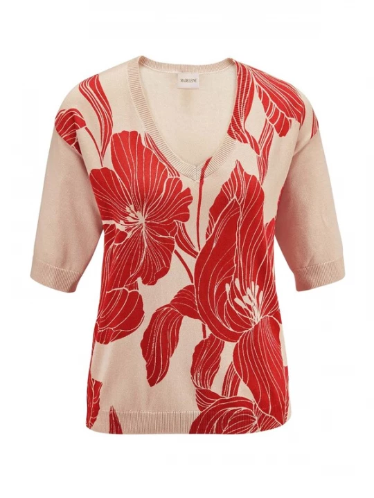 Foto van product MADELEINE Trui beige / rood