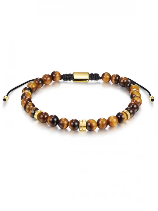 Foto van product Männerglanz Armband karamel / donkerbruin / zilver