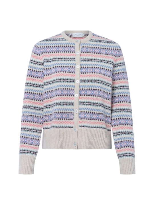 Foto van product MAERZ Muenchen Gebreid vest crème / bruin / lavendel / lichtroze
