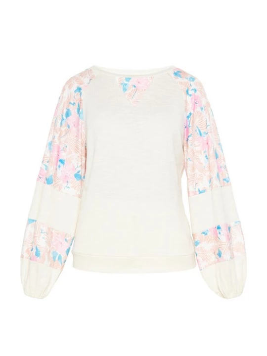 Foto van product MAIRE Shirt azuur / brokaat / oudroze / offwhite