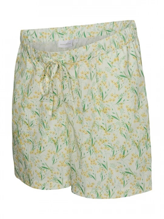 Foto van product MAMALICIOUS Broek 'MLMAJA' donkergeel / mintgroen / wit