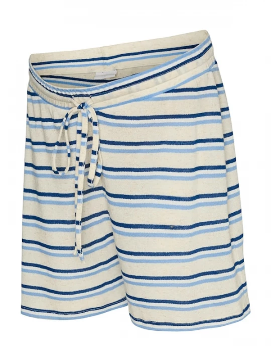 Foto van product MAMALICIOUS Broek 'MLNara' beige / navy / lichtblauw