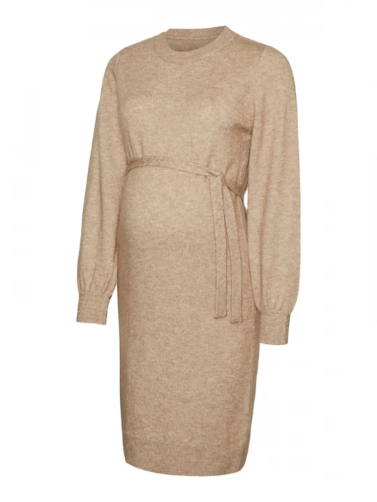 Foto van product MAMALICIOUS Gebreide jurk 'New Anne' beige gemêleerd