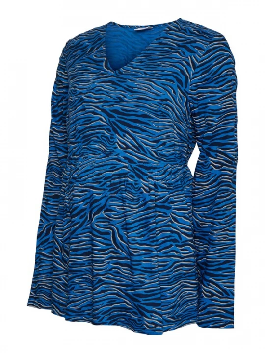 Foto van product MAMALICIOUS Shirt 'Costa' navy / royal blue / koningsblauw / greige