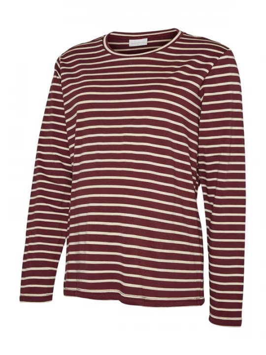 Foto van product MAMALICIOUS Shirt 'MLAMILA VITA' beige / wijnrood