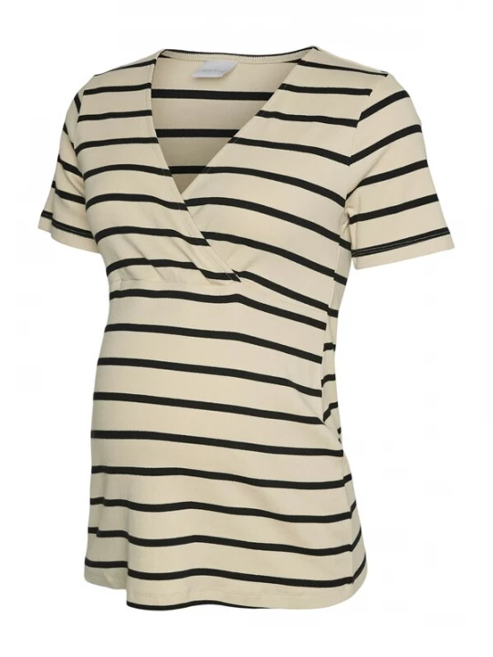 Foto van product MAMALICIOUS Shirt 'MLLane' beige / zwart
