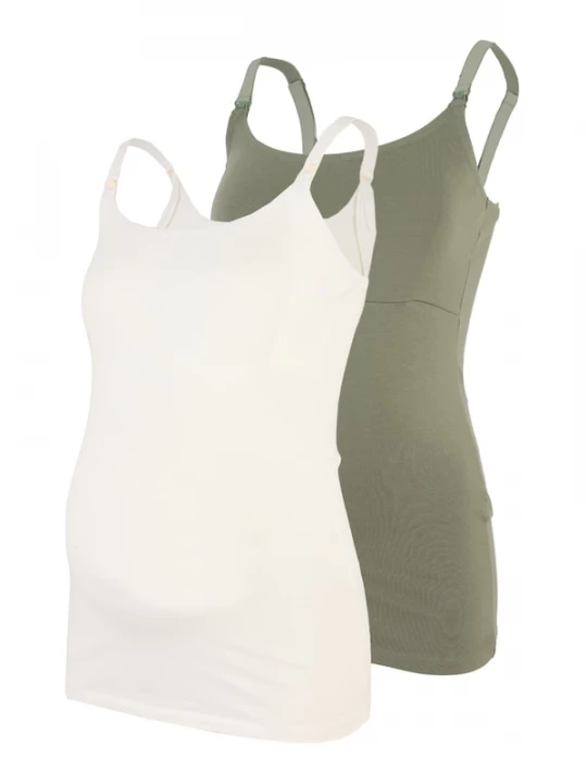 Foto van product MAMALICIOUS Top 'MLKerrie' jade groen / wit