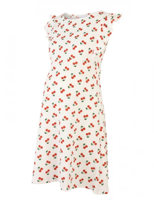 Foto van product MAMALICIOUS Zomerjurk 'MLEVELINE' donkergroen / kersrood / wit