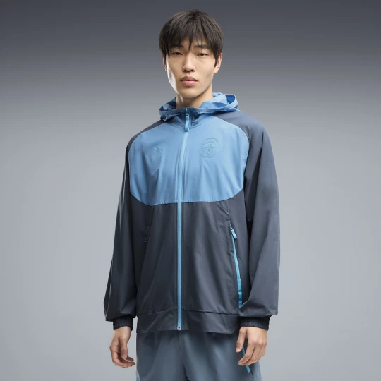 Foto van product Manchester City PUMATECH geweven jack met volledige rits voor Heren, Blauw