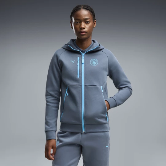 Foto van product Manchester City PUMATECH hoodie met volledige ritssluiting voor Dames, Blauw