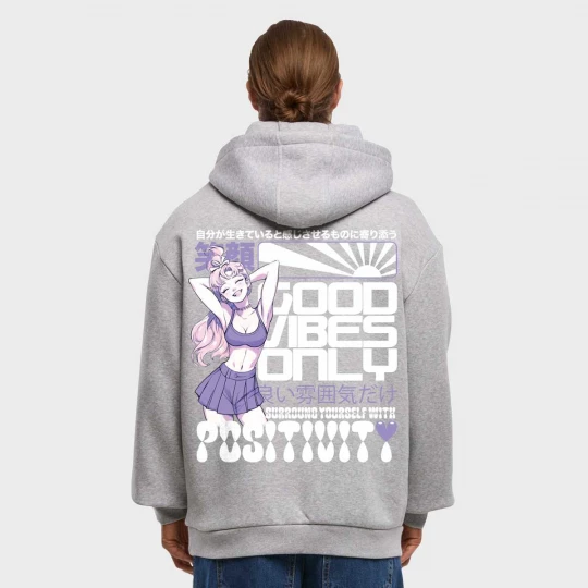 Foto van product Manga Girl Fluffy Hoody Mister Tee grijs