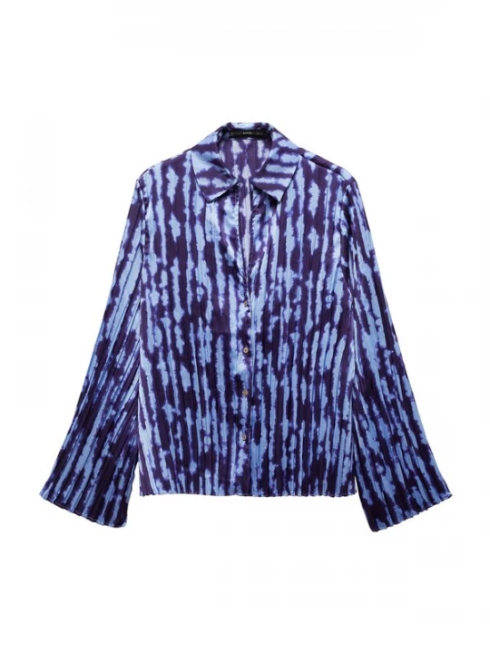 Foto van product MANGO Blouse 'Bouquet' indigo / lichtblauw