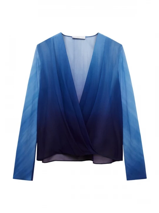 Foto van product MANGO Blouse 'Cielo' blauw / marine / lichtblauw