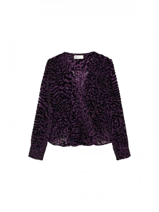 Foto van product MANGO Blouse 'Debora' lila / zwart