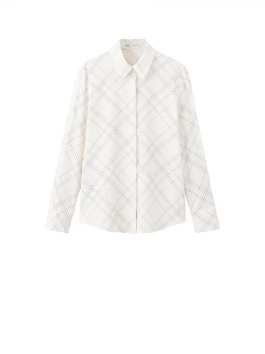 Foto van product MANGO Blouse lichtbeige / zwart