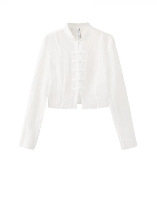 Foto van product MANGO Blouse 'MANDARIN' crème