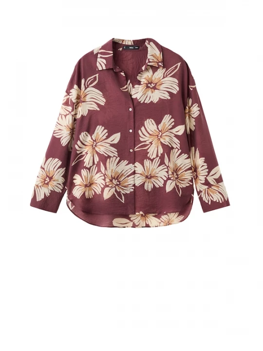 Foto van product MANGO Blouse 'SAKE' crème / pueblo / bordeaux