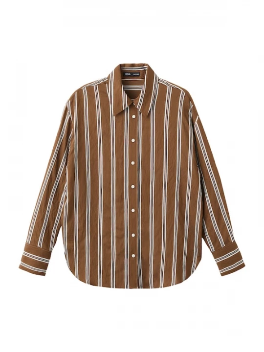 Foto van product MANGO Blouse 'SALSI' bruin / wit