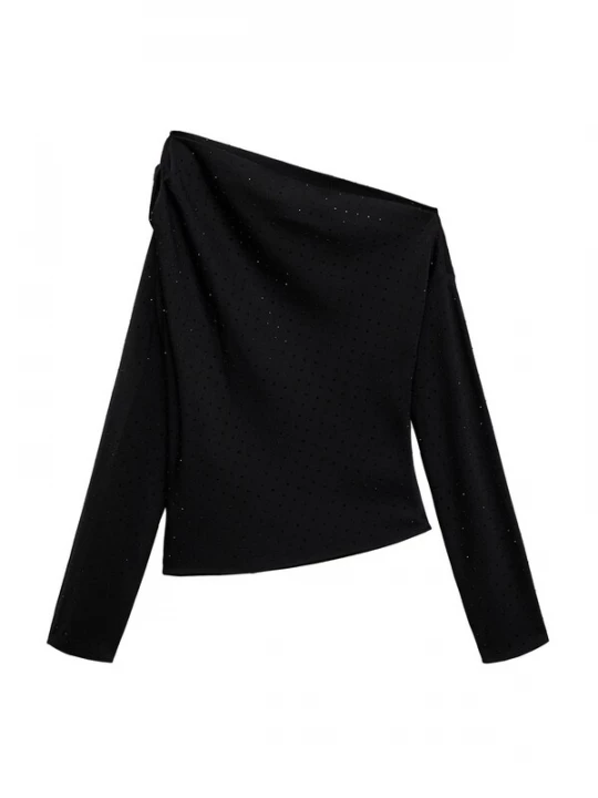 Foto van product MANGO Blouse 'Skin' zwart