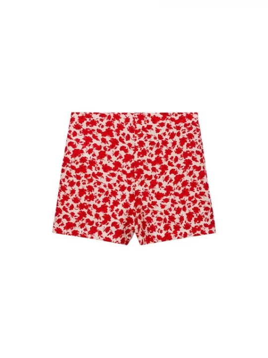 Foto van product MANGO Broek 'Concha' rood / offwhite