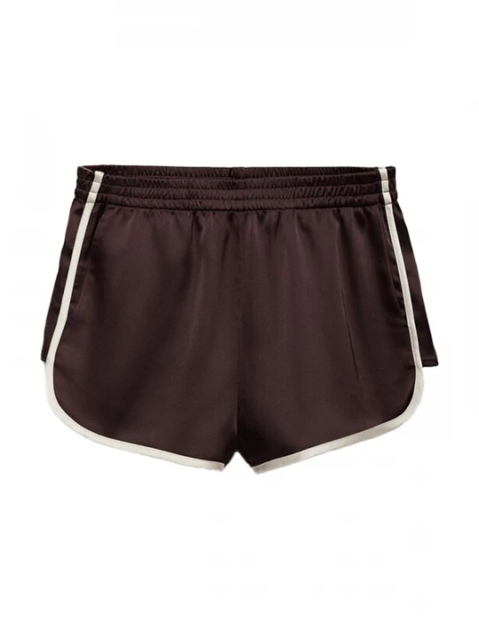 Foto van product MANGO Broek 'GUILLE' lichtbeige / aubergine