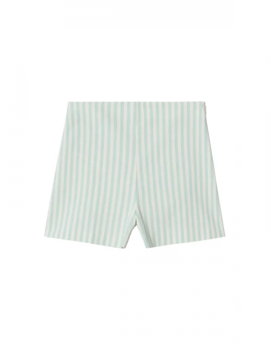 Foto van product MANGO Broek 'Sorbet' pastelgroen / wit