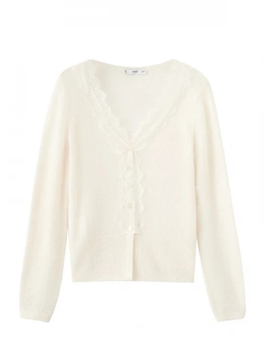 Foto van product MANGO Gebreid vest 'ENCARNA' ecru