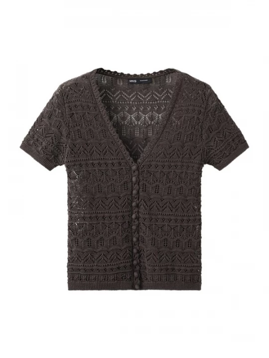 Foto van product MANGO Gebreid vest 'SIKAN' bruin