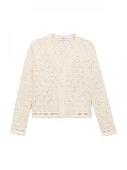 Foto van product MANGO Gebreid vest 'SITO' ecru